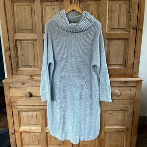 Softies Large / XL Sweater Dress Gray Lounger Pocket Cozy‎ Soft Marshmallow